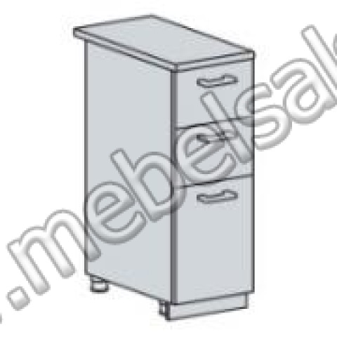 НУВЕЛЬ ШКАФ НИЖНИЙ 300 С 3 ЯЩИКАМИ (ШН3Я 300)